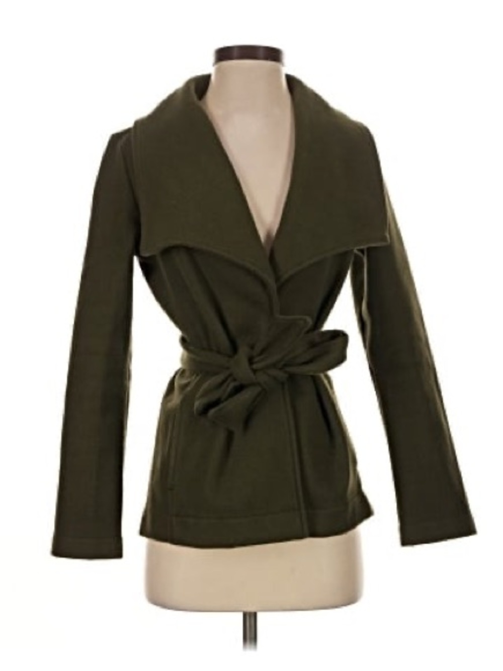 Banana Republic Olive Green Wool Wrap Belted Jacket